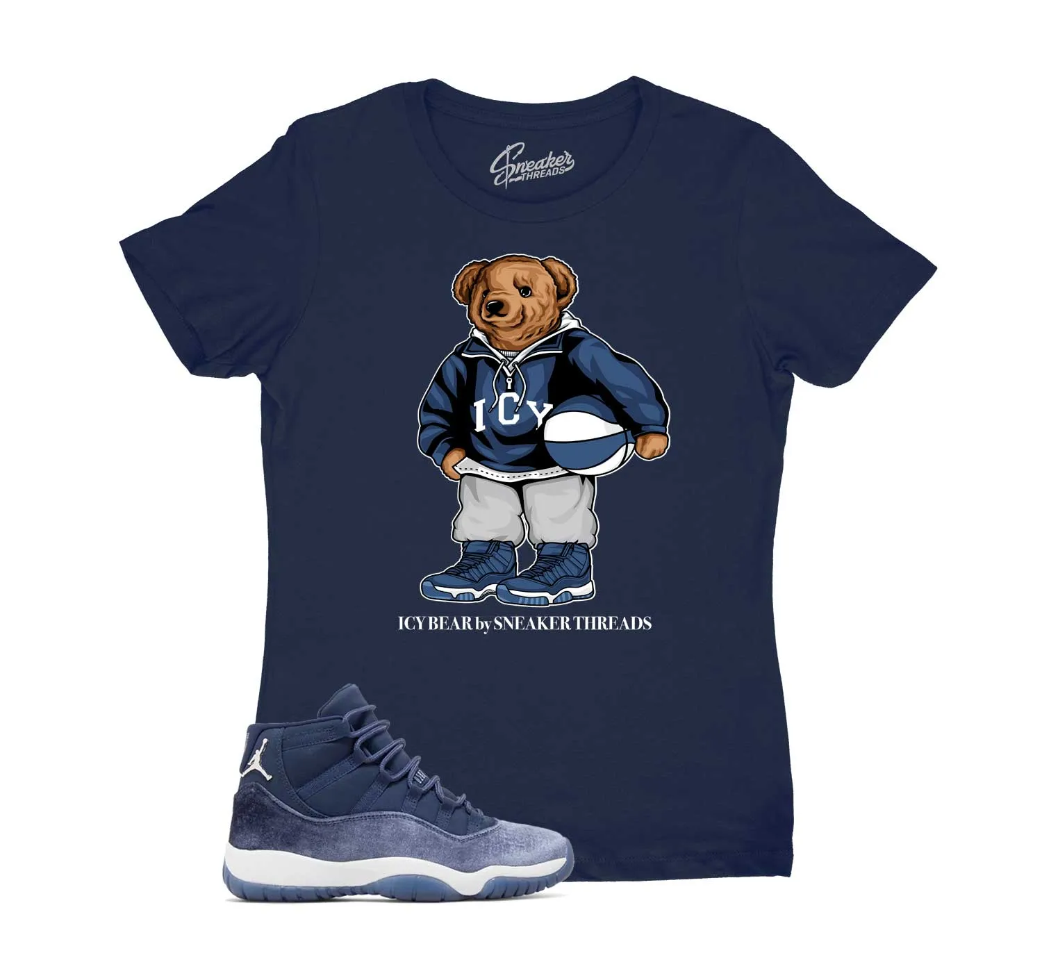 Womens Midnight Navy 11 Shirt - Icy Bear - Navy